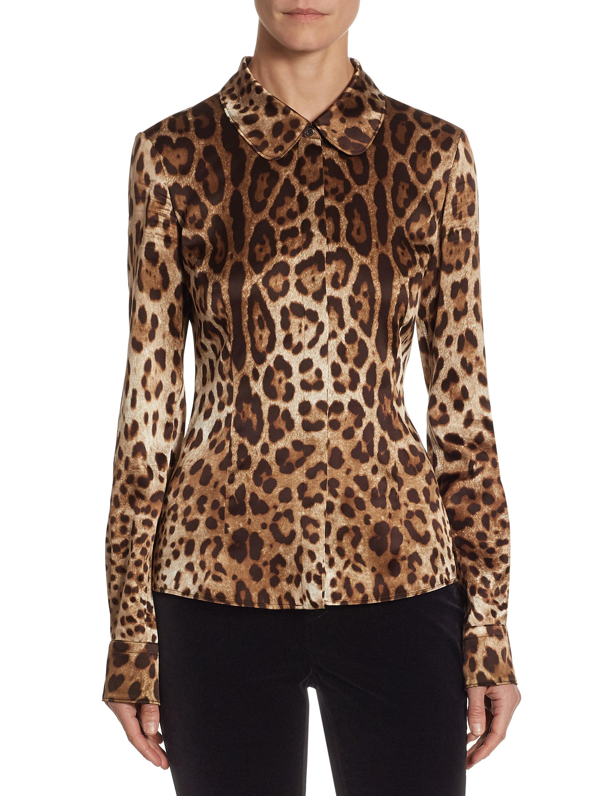 Dolce & Gabbana Leopard Print Blouse | Lyst